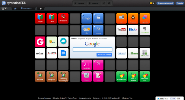Pantalla inici de Symbaloo