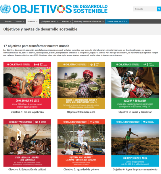 Objectius de Desenvolupament Sostenible. ONU