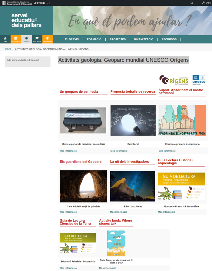Activitats geologia. Geoparc mundial UNESCO Orígens