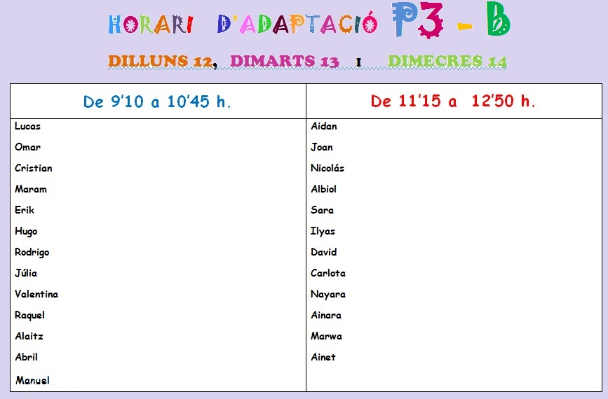 horari B