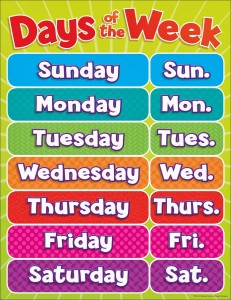 days of the week