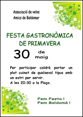 Cartell festa gastronòmica de primavera