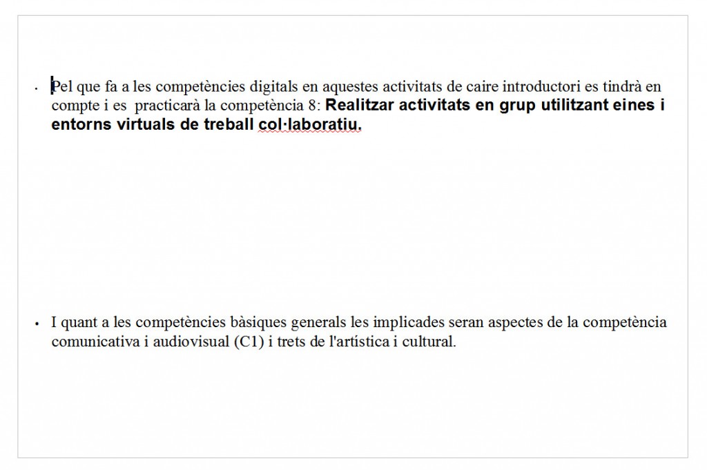 RELACIÓ A COMPETÈNCIES