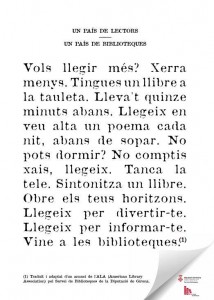 Cartell commemoratiu de l'any de les biblioteques de les Biblioteques de la Diputació de Girona