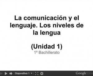 La comunicación y el lenguaje. Los niveles de la lengua