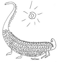 El dinosaurio, logo del blog de microrrelatos