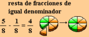 RESTA FRACC DENOM IGUAL
