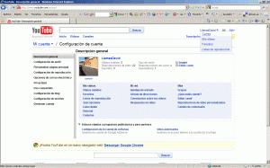 Configuració de YouTube