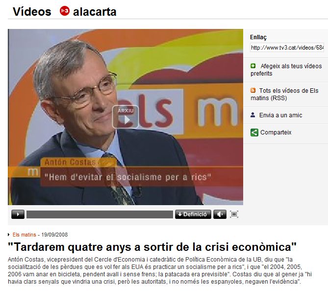 Catedràtic d’economia a TV3