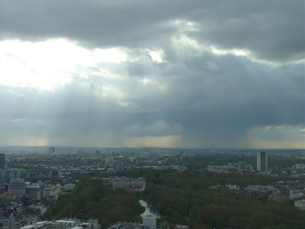 Pluja sobre Londres (des del London Eye)