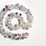 @ sign made of puzzle pieces on white background