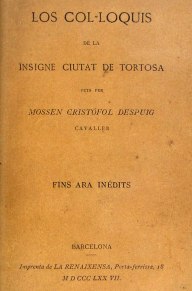 Los col.loquis de la insigne ciutat de Tortosa