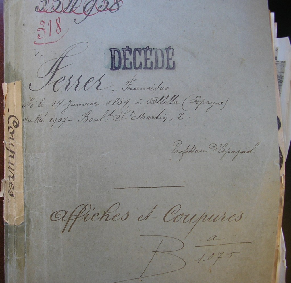 Dossier policial de Ferrer i Guàrdia
