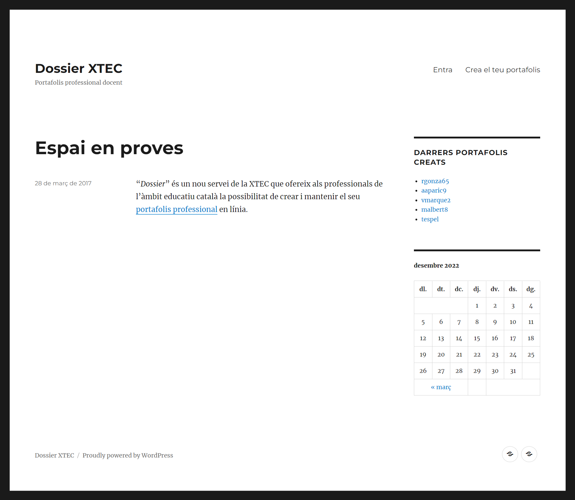 Dossier XTEC