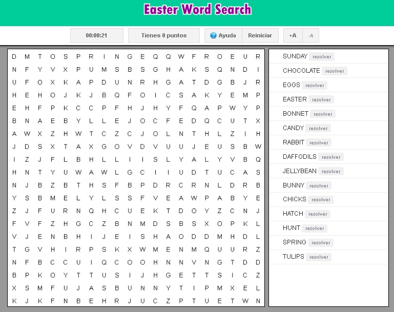 easter word search