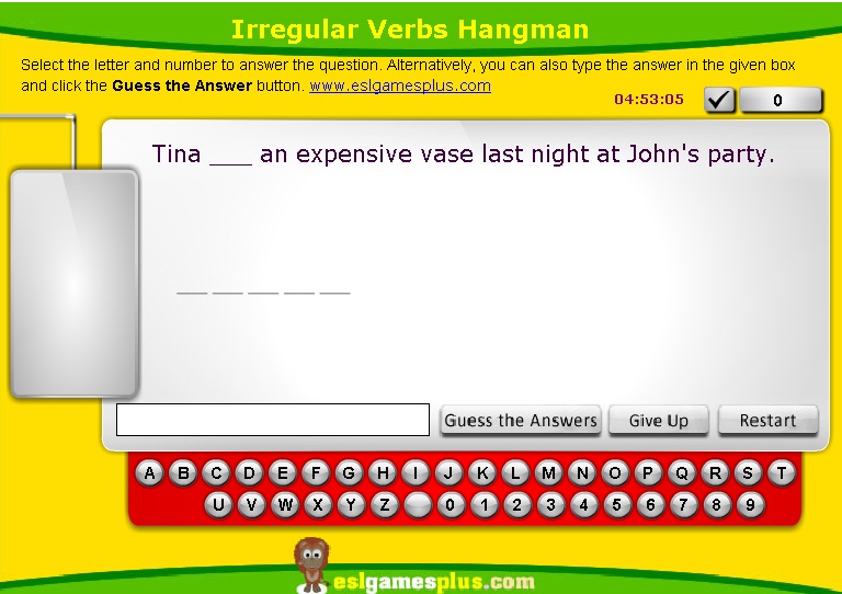 hangman verbs