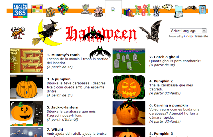 halloween games xtec