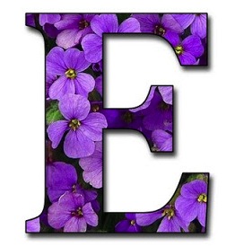 Capital Letter E Free Scrapbook Alphabet Purple Flowers
