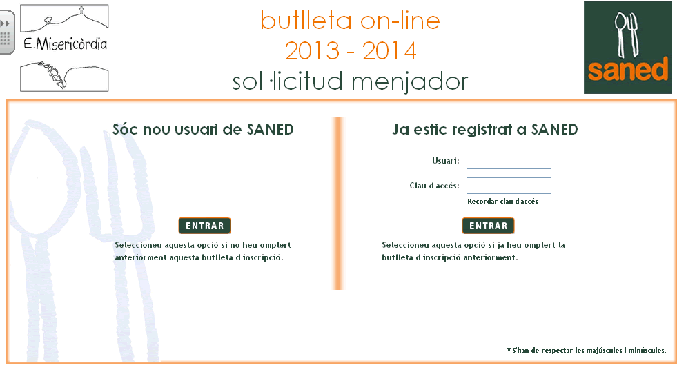 Butlleta inscripció