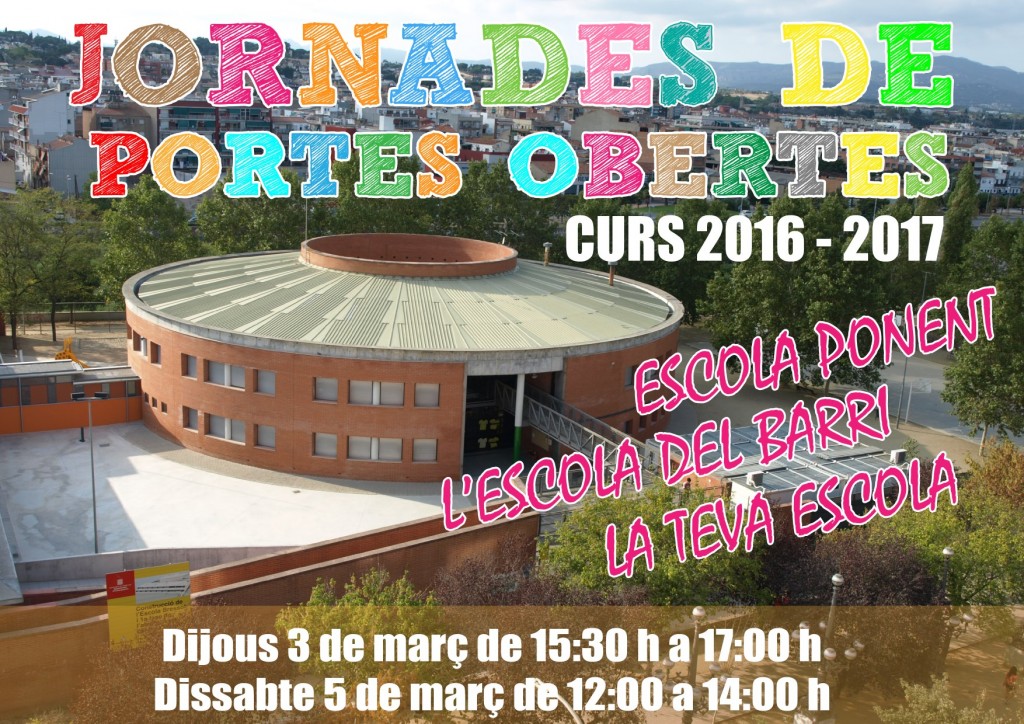 CARTELL PORTES OBERTES 2016 reduïda