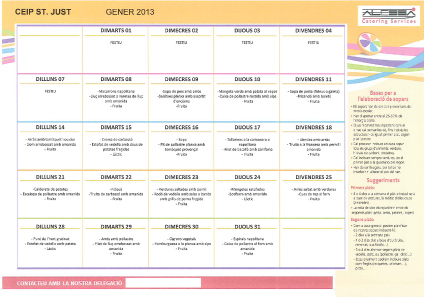 menu gener 2013