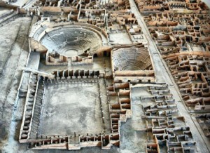 reconstruccion de pompeya en maqueta