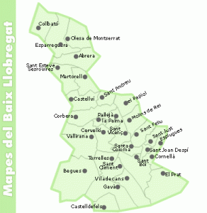 Mapa municipis Baix Llobregat