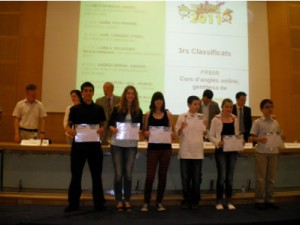 Tercers Finalistes 4t Fonix 2011 a Catalunya - promogut pel Servei de Llengües Estrangeres -Cap de Servei  Neus Lorenzo