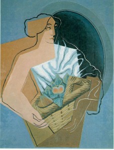 mujer con cesta