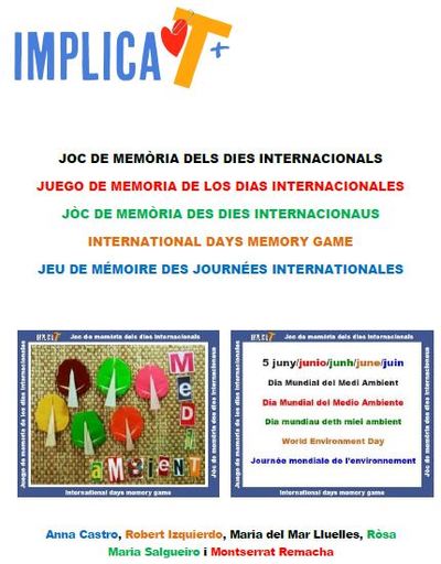 Implica't+ amb el joc de memòria dels dies internacionals