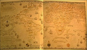 Mapa Diego Ribero 1529 Amèrica Mundus Novus