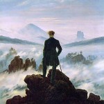 Friedrich. 1818. Viatger davant un mar de boira. Galeria d'art Hamburg