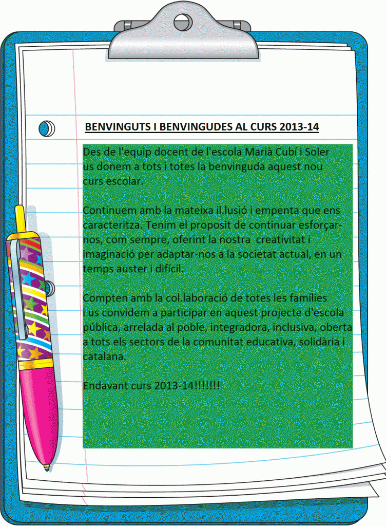 Benvinguda curs 2013-14