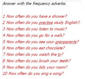 Frequency Adverbs Exercises 5th MCV 14