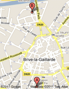 mapa Brive