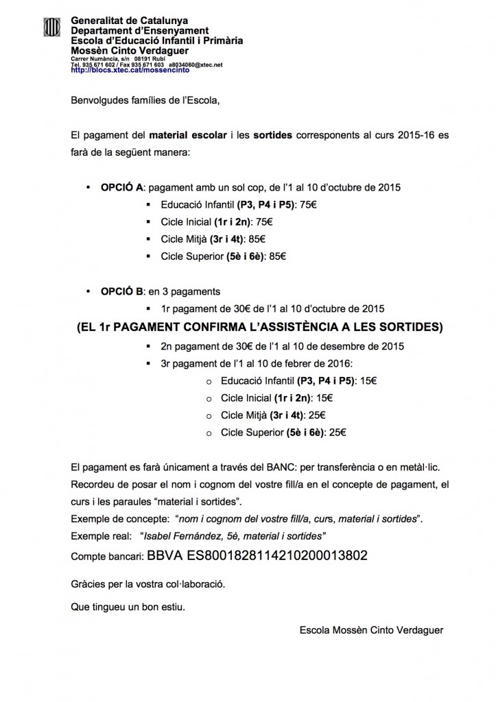 circular de pagament material i sortides