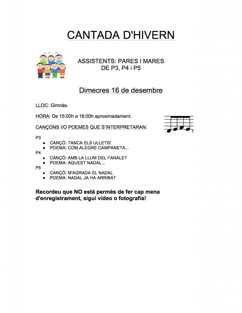 CANTADA D'HIVERN EI 2014-15