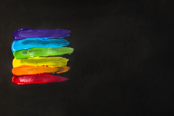 Colores brillantes lgbt de pinturas. Foto gratis