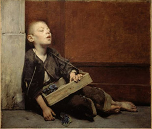 Fernand Pelez. El venedor de violetes, 1885. 