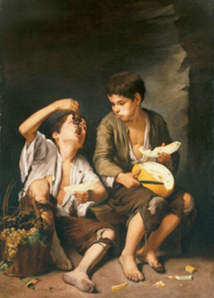 Bartolomé Esteban Murillo. Nens menjant raïm i meló, 1650.