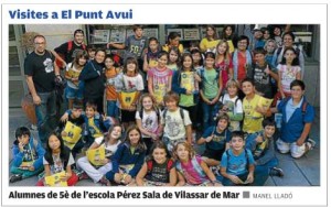 foto grup visiita 5è a EL PUNT DIARI AVUI