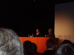 Un  moment de la conferència de Jaume Cela i Juli Palou.