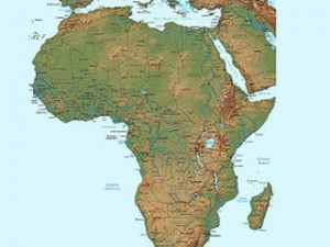 Mapa físic del continent africà