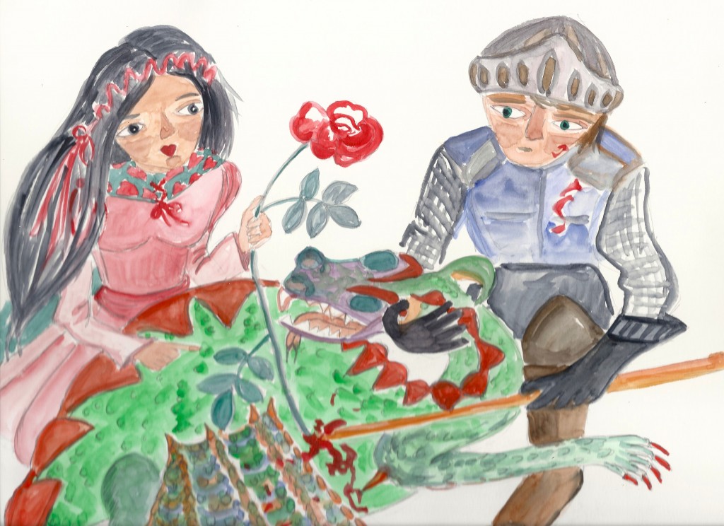 sant Jordi 5 aquarela