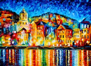 cuadros de ciudad pintura con espatula al oleo