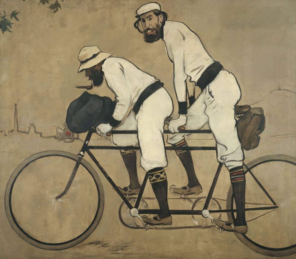 Ramon Casas y Pere Romeu en un tándem