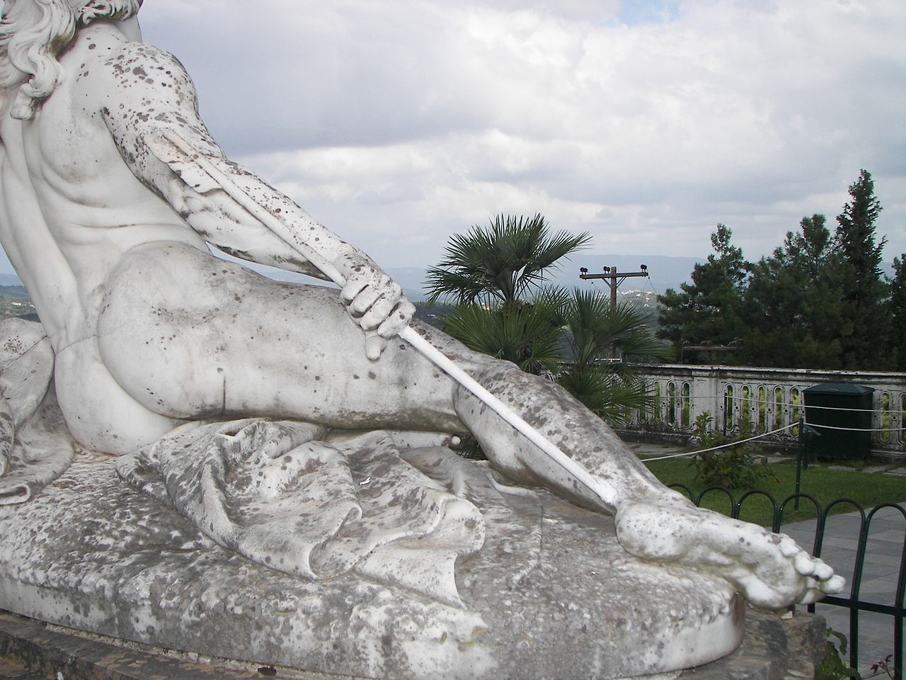 Escultura d'Aquil·les moribund (detall) Localització: Corfú, Grècia.