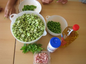 -----faves a la menta i pèsols amb bacon 007