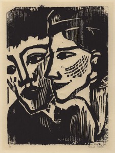 Emil Nolde. DOPPELBILDNIS Woodcut. 1937.