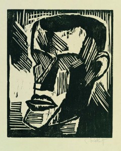 Karl Schmidt-Rottluff .SELBSTBILDNIS Woodcut. 1914.